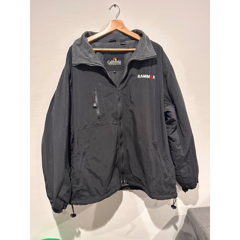 California Outerwear Mens XL Black Nylon Fleece Lined Rammax Jacket Full Zip